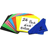 Los mejores  - Iman Pizarra para Nevera - Pack 24 - 10x10cm Etiquetas Notas Pizarra Blanca Magnética - Pequeña Etiquetas Tiras…